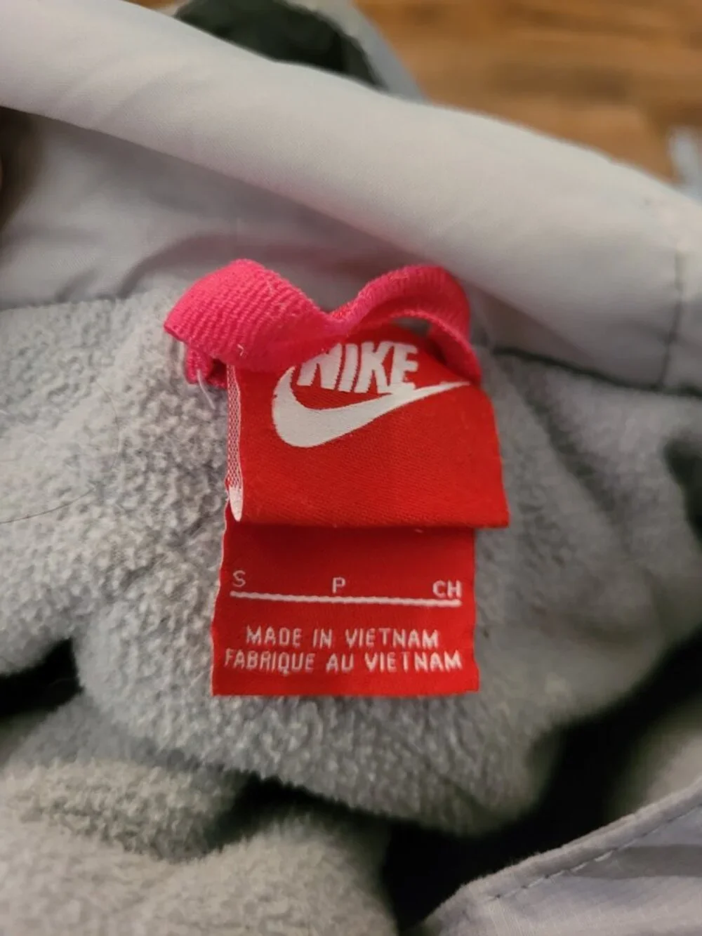 Nike Therma-FIT Kids Full Zip Hoodie Grey Pink Swoosh Jacket S Warm